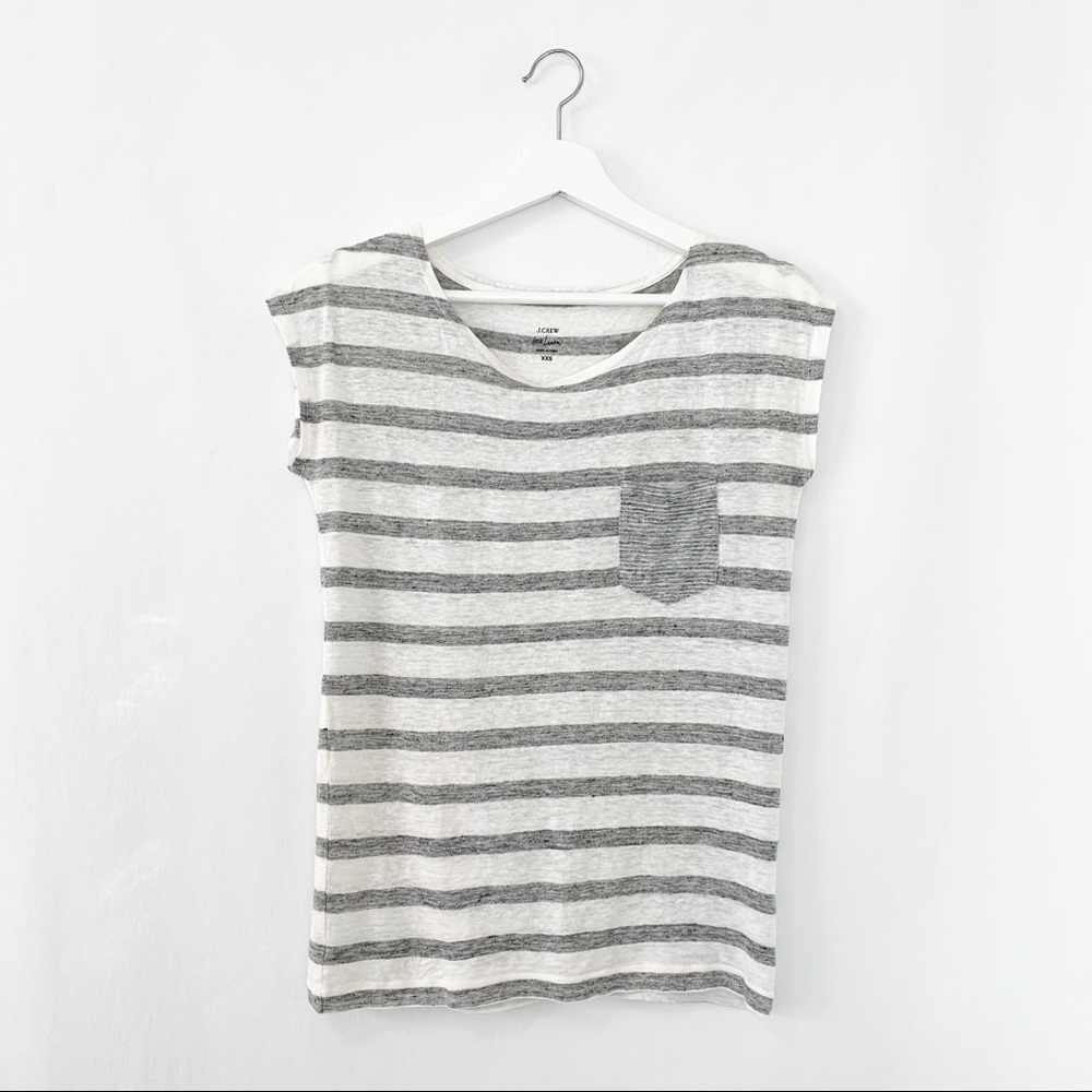 J. Crew Linen Boatneck Tee - Picture 2 of 5
